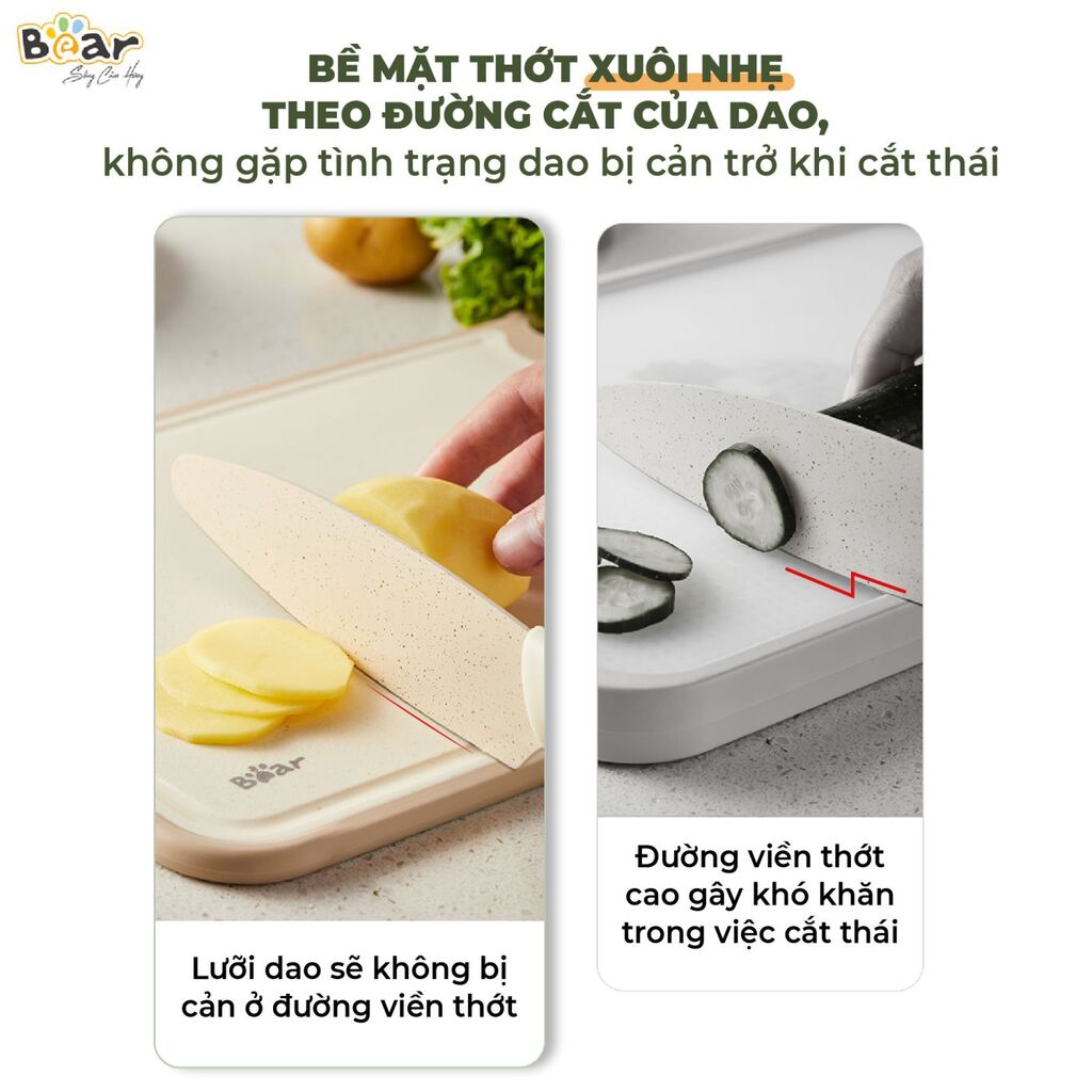 Thớt Bear cao cấp, kháng khuẩn, chất liệu an toàn CX-E0023 (Size S) - Ảnh 7