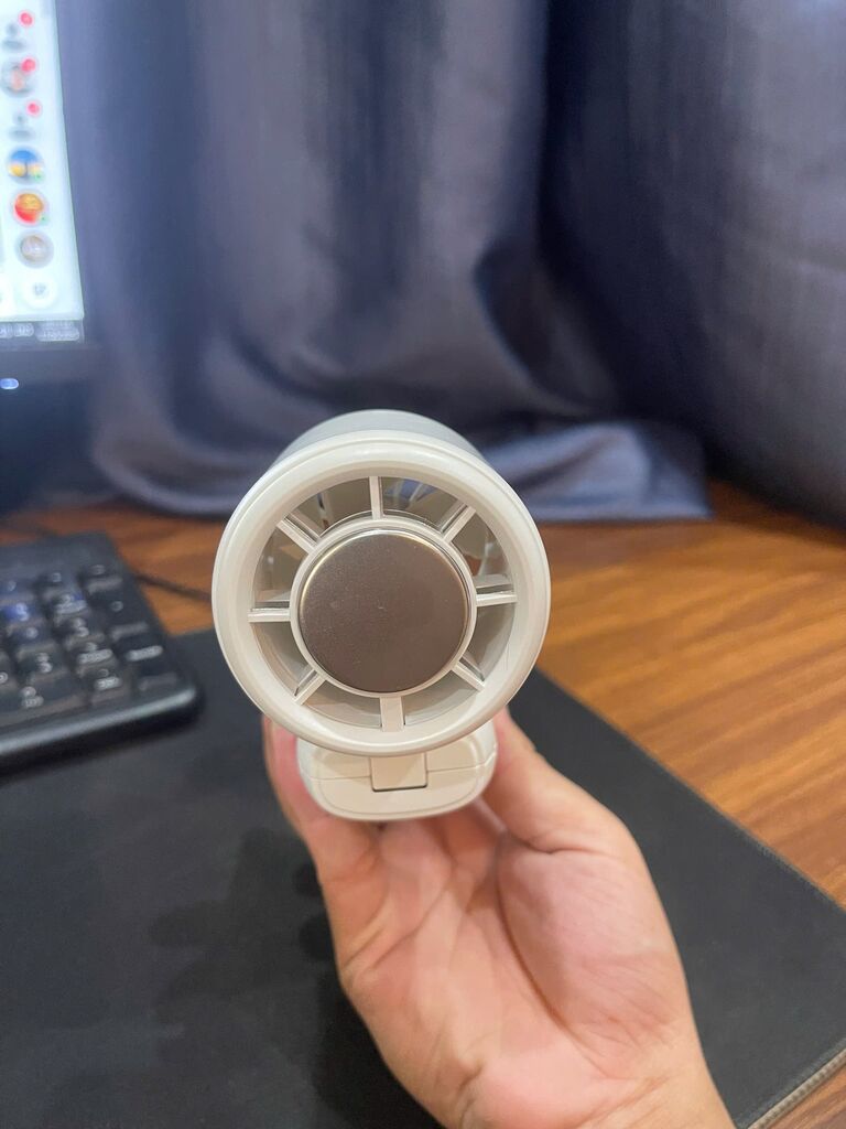 Quạt cầm tay mini sò lạnh DS25 có bẻ cổ gập, có đế xem điện thoại - Ảnh 7