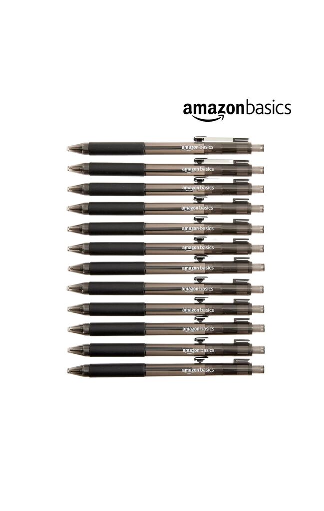 Hộp 12 chiếc bút bi Amazon Basics ( Mỹ ) B09PNYMC23 - Màu đen. Viết trơn & chữ đẹp. - Ảnh 3