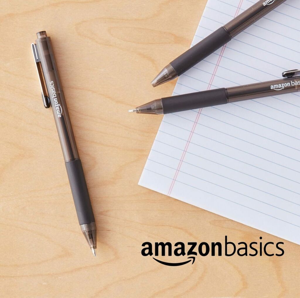 Hộp 12 chiếc bút bi Amazon Basics ( Mỹ ) B09PNYMC23 - Màu đen. Viết trơn & chữ đẹp. - Ảnh 6