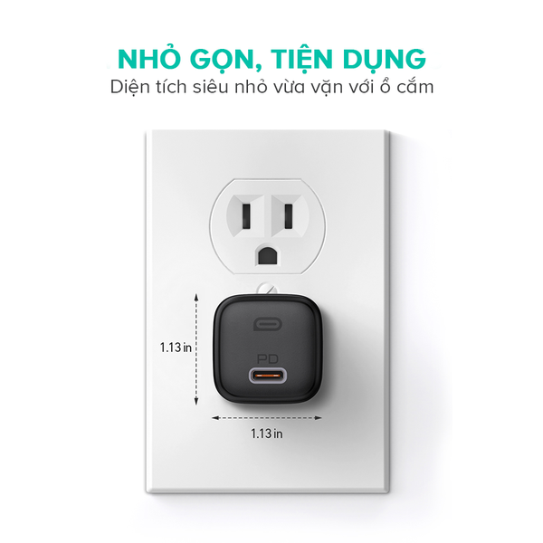 Củ sạc nhanh 20W hãng Aukey Omnia OMNIA USB-C PD PA-B1 (Đen) - Ảnh 8