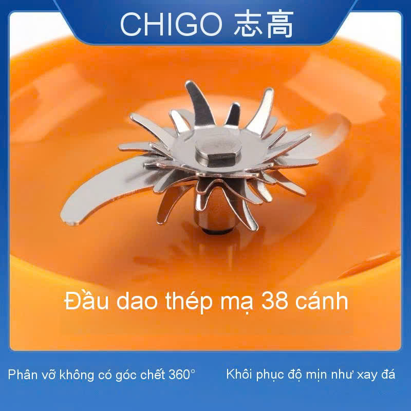 ODER 15 -7 GIAO HÀNG MÁY XAY MINI CHIGO TÍCH ĐIỆN KHÔNG DÂY 600ML - Ảnh 4