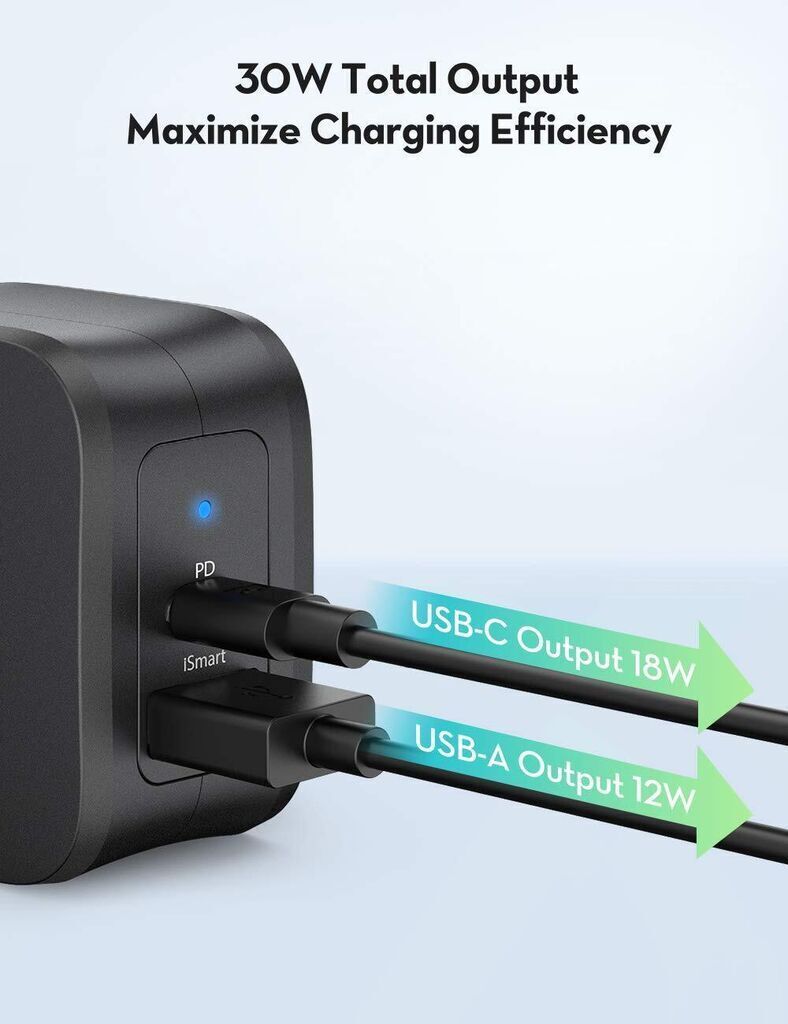 Củ sạc nhanh 30w RAVPower 2 cổng sạc RP- PC132 - mới 100% Fullbox - Ảnh 4