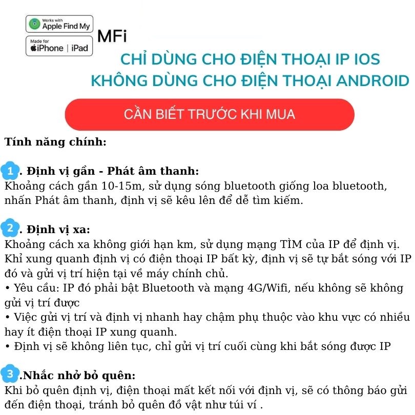 Thiết Bị Định Vị Smart Tag cho Iphone iOS - Ảnh 6