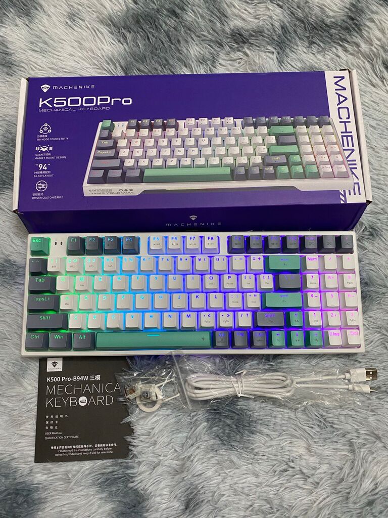 Bàn phím cơ Machenike K500 Pro-B94W Tri-Mode RGB