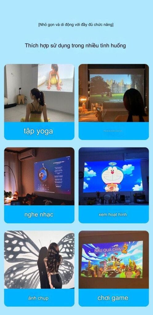 Máy Chiếu Mini Siêu Nét B25M 2024 Full HD.Bộ nhớ 64Gb bản nội địa Trung.Tặng kèm Chân Máy - Ảnh 3