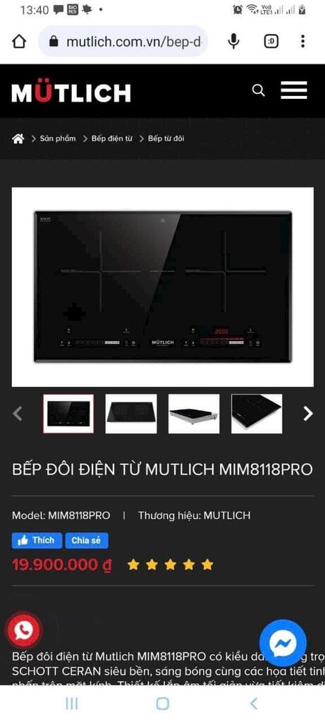 BẾP ĐÔI ĐIỆN TỪ MUTLICH MIM8118PRO, Bếp từ đôi MUTLICK - Ảnh 5