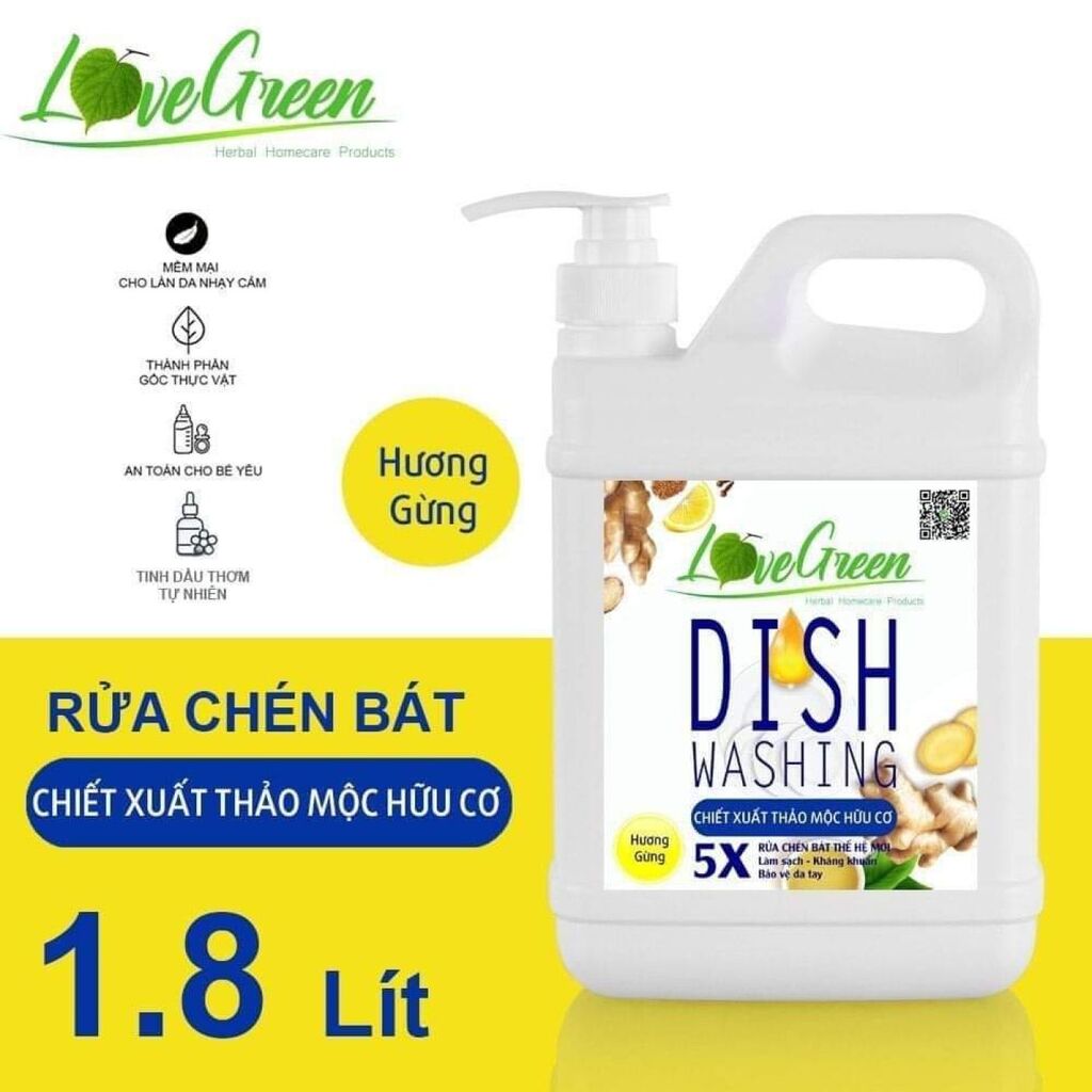 Nước rửa chén bát hữu cơ lovegreen