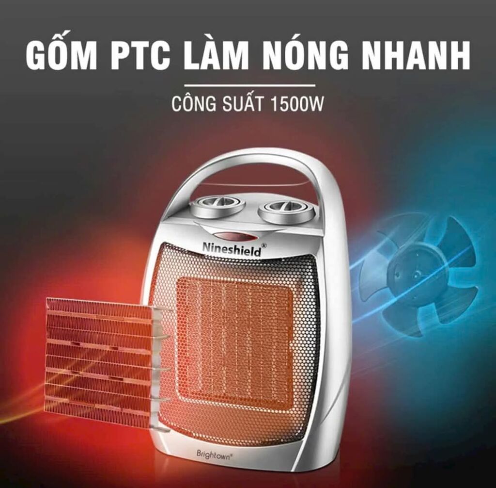 Quạt sưởi gốm mini nineshield  - Ảnh 2