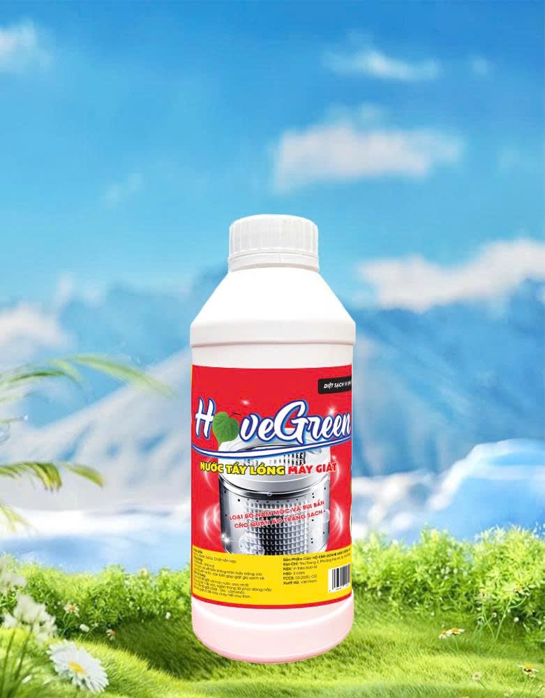 Nước tẩy lồng máy giặt hovegreen 1 Lít