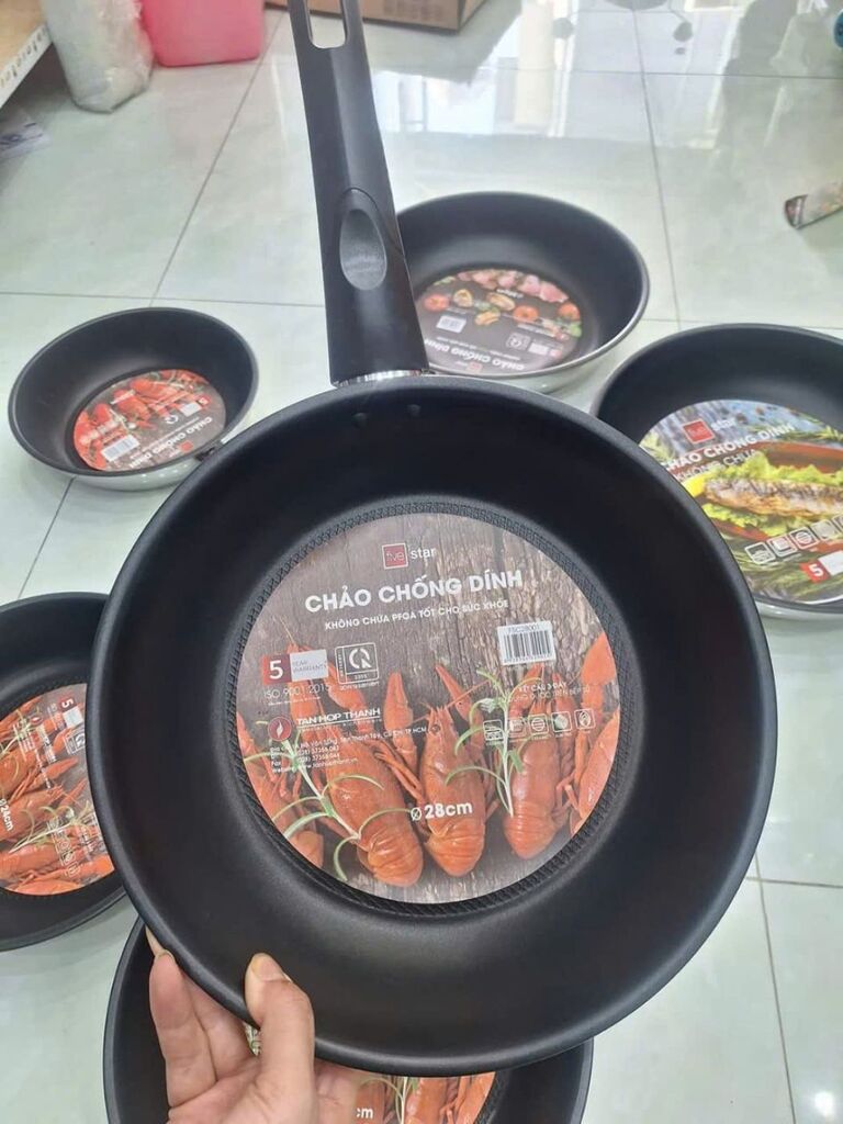 Chảo inox five star 3 đáy size 28cm