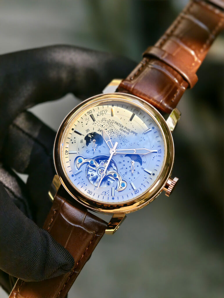 Đồng hồ Patek nam cơ full kim (fake) - Ảnh 8