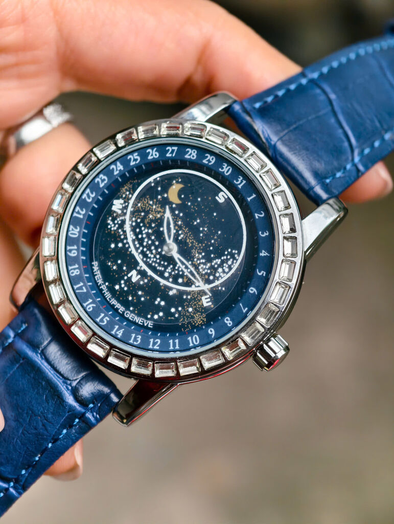 PT - Đồng hồ cơ Patek philip fake dạ quang sáng độc lạ đẹp - Ảnh 4