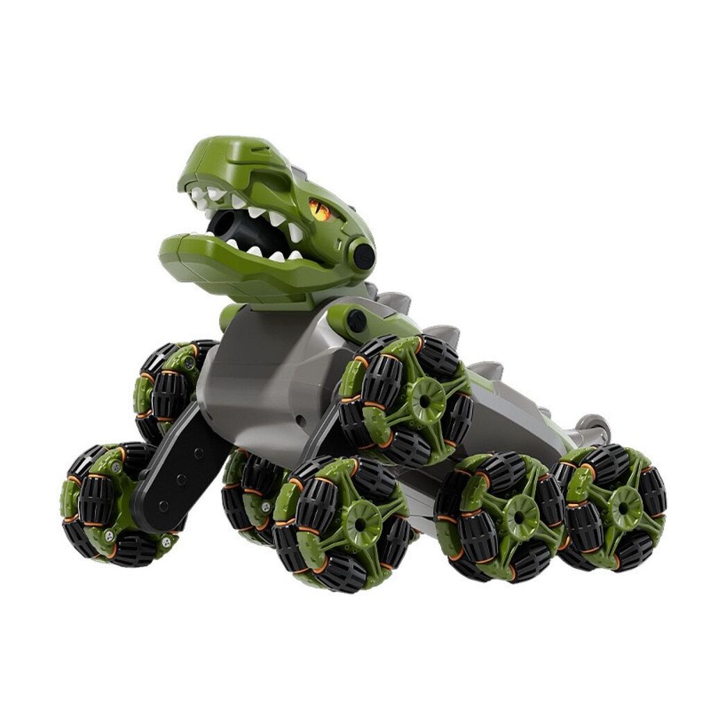 Khủng long robot phun khói 8 bánh điều Khiển Từ Xa (ngẫu nhiên trắng, xanh) - Ảnh 2