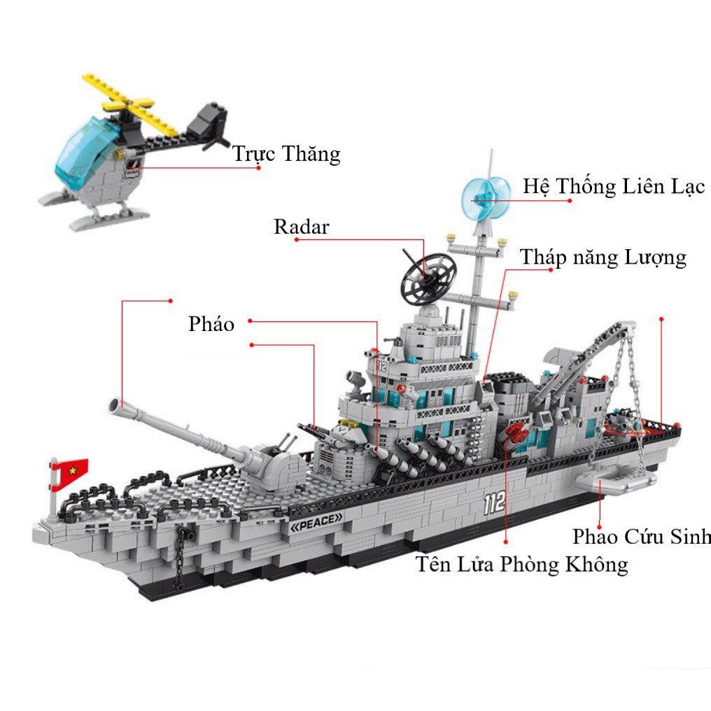 Đồ chơi lắp ghép tàu chiến 1442 chi tiết - Ảnh 4