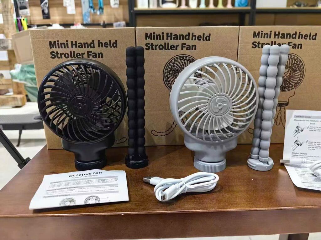 Quạt tích điện Octopus Fan kèm chân kẹp đa năng - Ảnh 7