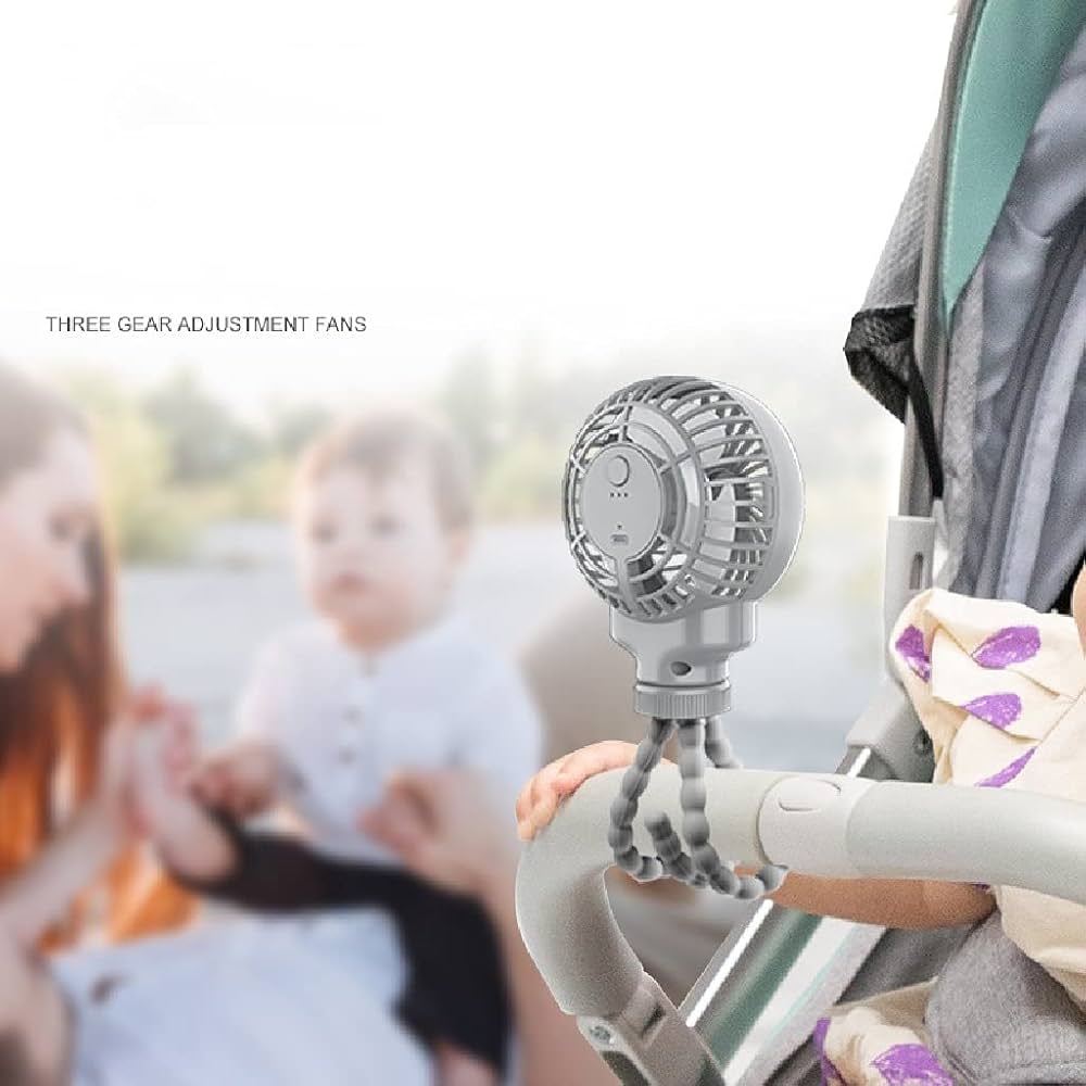 Quạt tích điện Octopus Fan kèm chân kẹp đa năng 
