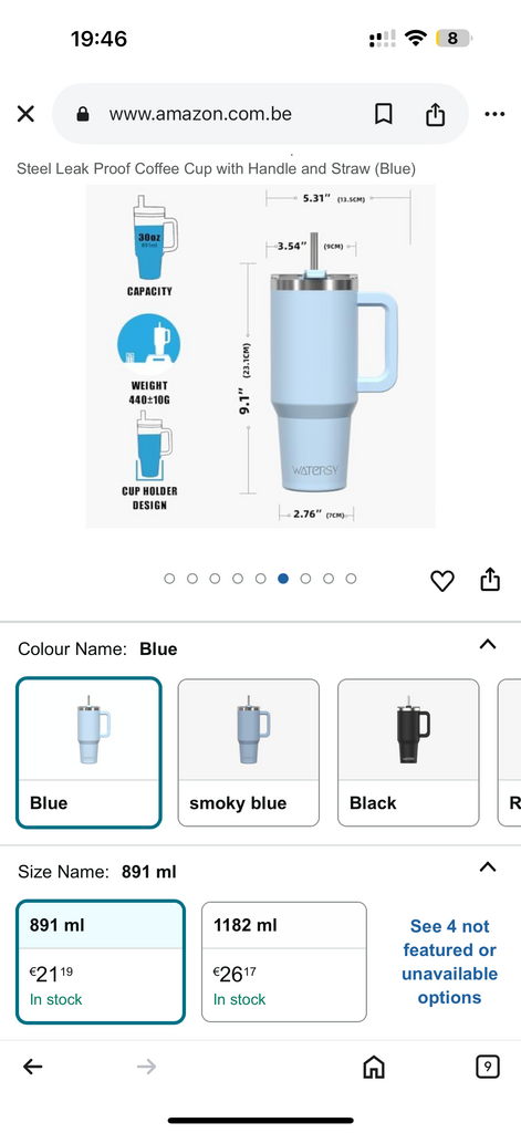 Bình Giữ Nhiệt WATERSY 30oz Tumbler- ĐỦ 7 MÀU – note Chọn màu NAM - NỮ | Kèm Nắp & Ống Hút Inox - Ảnh 9
