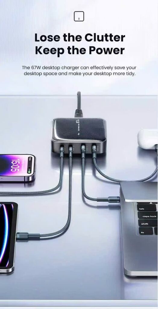 Bộ Sạc Nhanh TOOCKI 67W GaN 4 Cổng - Hàng xuất khẩu thị trường Korea - Ảnh 8
