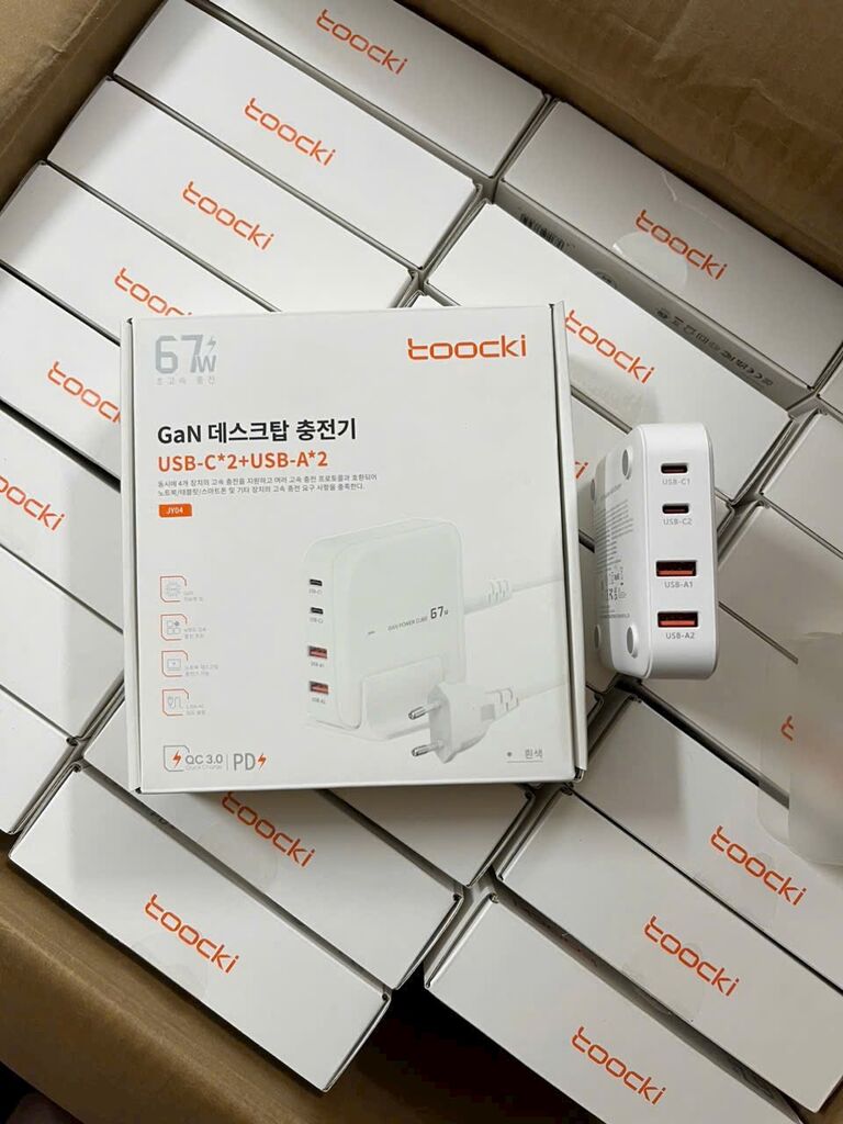 Bộ Sạc Nhanh TOOCKI 67W GaN 4 Cổng - Hàng xuất khẩu thị trường Korea