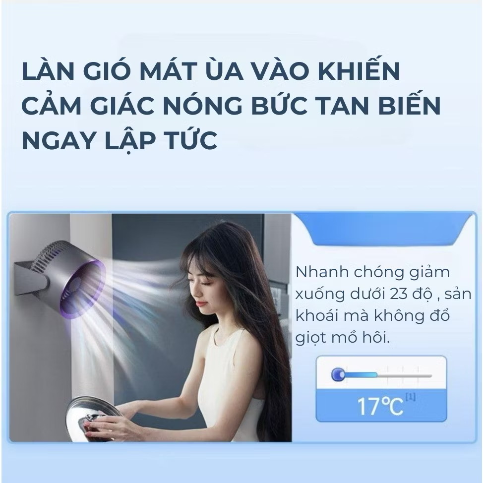 Quạt tích điện đa năng Y-001 - Để bàn, treo tường - Ảnh 7