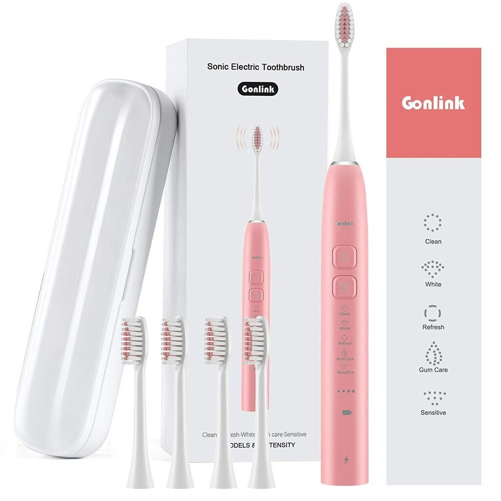 Bàn chải đánh răng điện Sonic Gonlink - Tặng hộp đựng tiện lợi kèm 4 đầu bàn chải - Ảnh 3