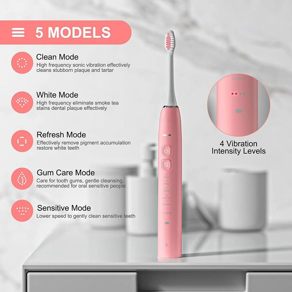 Bàn chải đánh răng điện Sonic Gonlink - Tặng hộp đựng tiện lợi kèm 4 đầu bàn chải - Ảnh 10