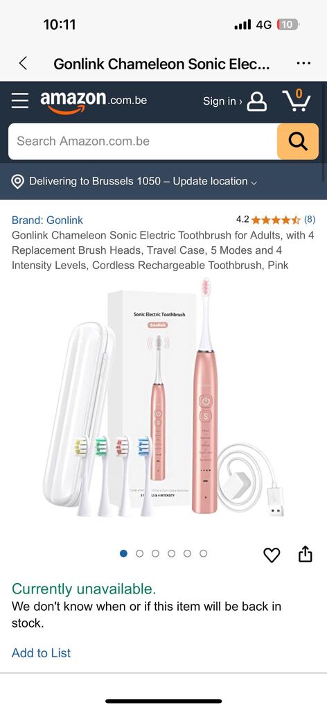 Bàn chải đánh răng điện Sonic Gonlink - Tặng hộp đựng tiện lợi kèm 4 đầu bàn chải - Ảnh 6
