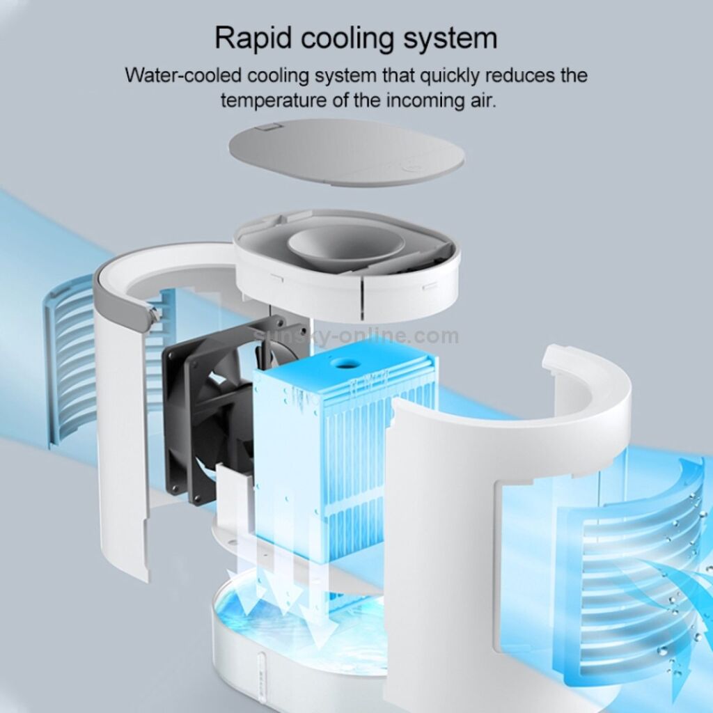 Quạt điều hoà không khi Air Cooler Fan- Quạt để bàn làm mát và phun sương mini kiêm đèn ngủ Air Cool - Ảnh 5