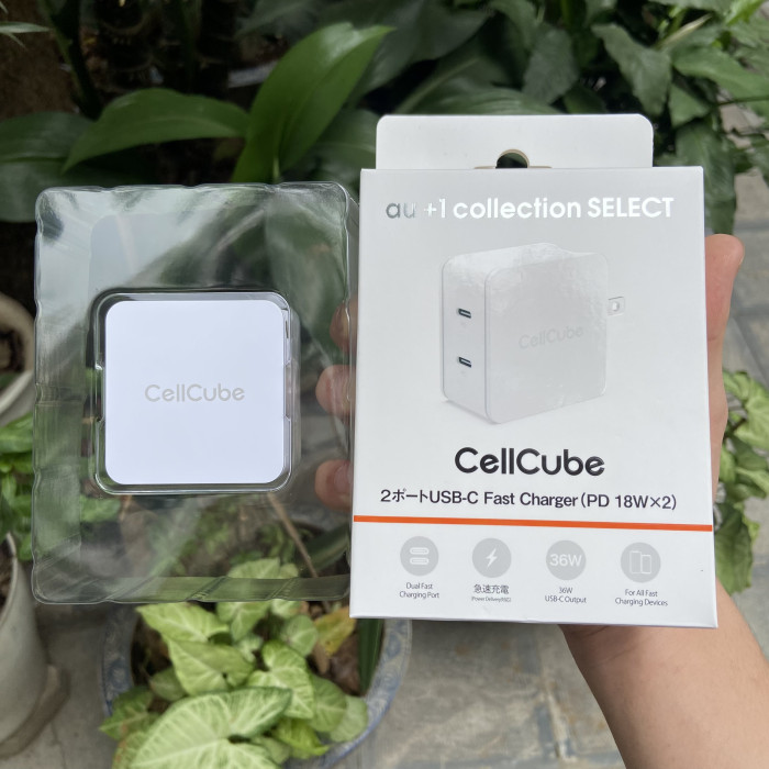 Củ sạc chính hãng nhà mạng Nhật AU Cellcube 36W - 2 cổng sạc nhanh - Ảnh 6