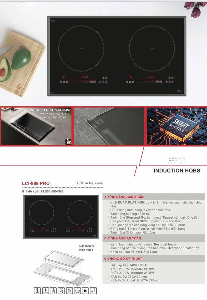 BẾP TỪ LORCA LCI 889 PRO Nhập Khẩu Malaysia - Ảnh 5