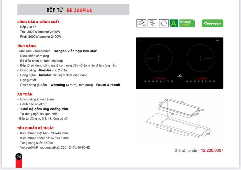 Bếp từ Bauer BE 366Plus