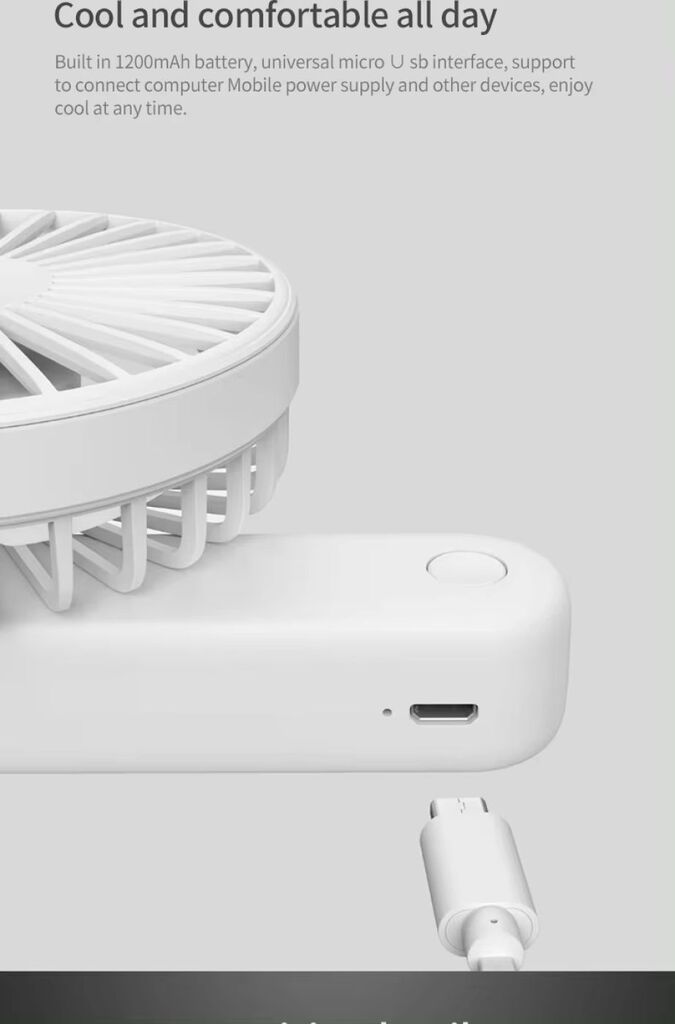 Quạt Cầm Tay XIAOMI Qualitell ZS6003, tích điện, có thể gập gọn, 3 chế độ gió - Ảnh 3