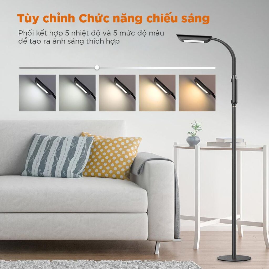 Đèn LED cây Taotronics TT-DL060 - bảo vệ mắt, điều khiển cảm ứng, tăng giảm chiều cao - Ảnh 3