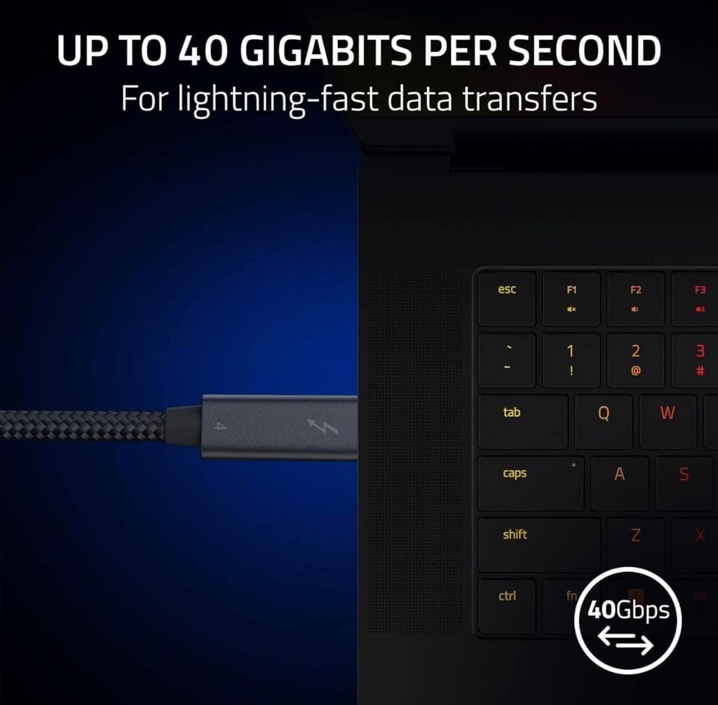 Cáp C to C dây dù , USB 4, 240w , tốc độ 40 Gbps , xuất hình ảnh 8K , dài 0.8m - Ảnh 10