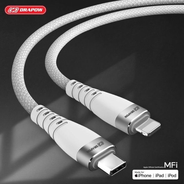 Dây cáp sạc nhanh 1M iPhone C to L chuẩn MFI hãng DRAPOW CF22 - fullbox - Ảnh 4
