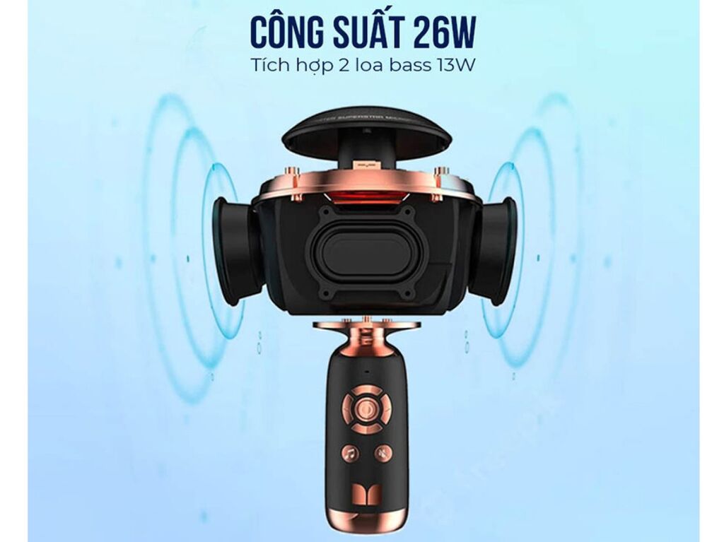 Micro Karaoke kèm Loa hãng Monster M97 (Mỹ ), 26W,Bluetooth 5.0,TWS kết nối 2 mic ( màu hồng) - Ảnh 6